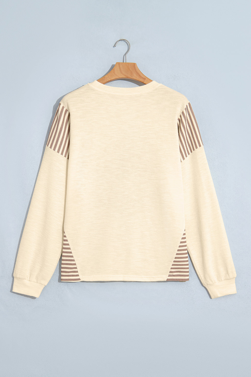 Jet Stream Western Print Striped Detail Long Sleeve Casual Top