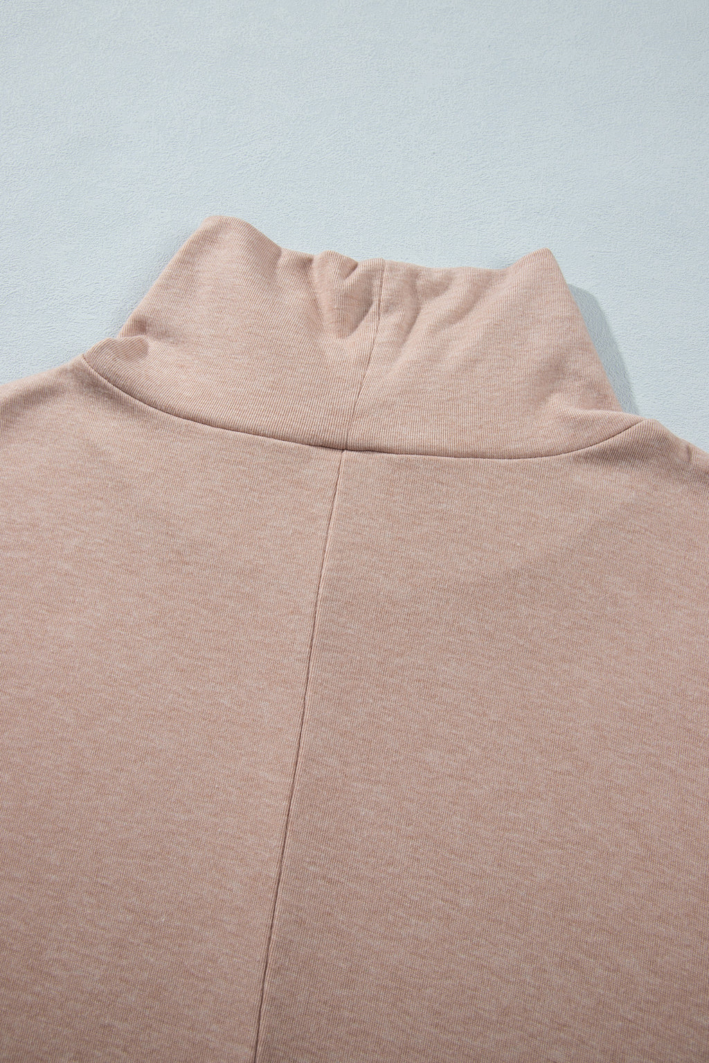 Smoke Gray High Neck Long Sleeve Shift Blouse