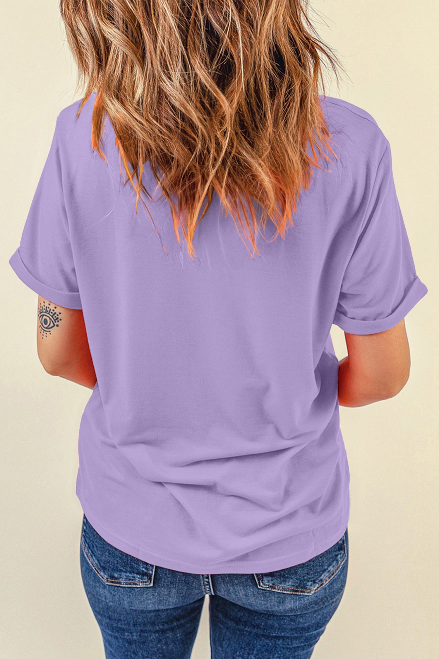 Wisteria Easter Floral Cross Christian Casual Tee