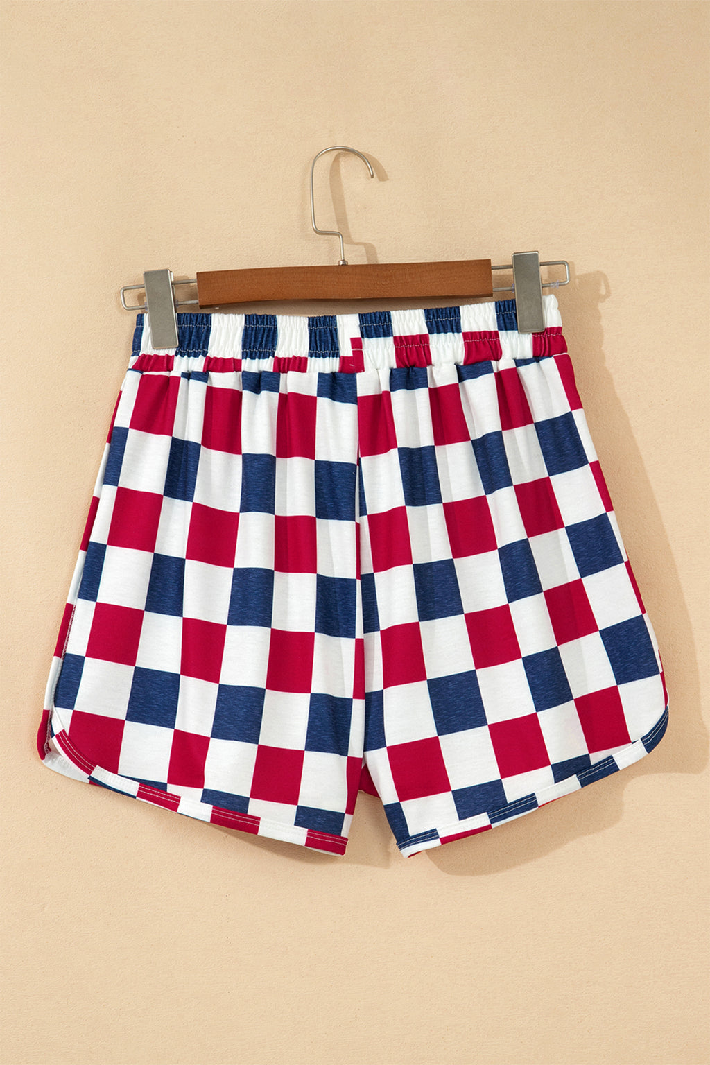 Red Independence Day Checkered Shorts