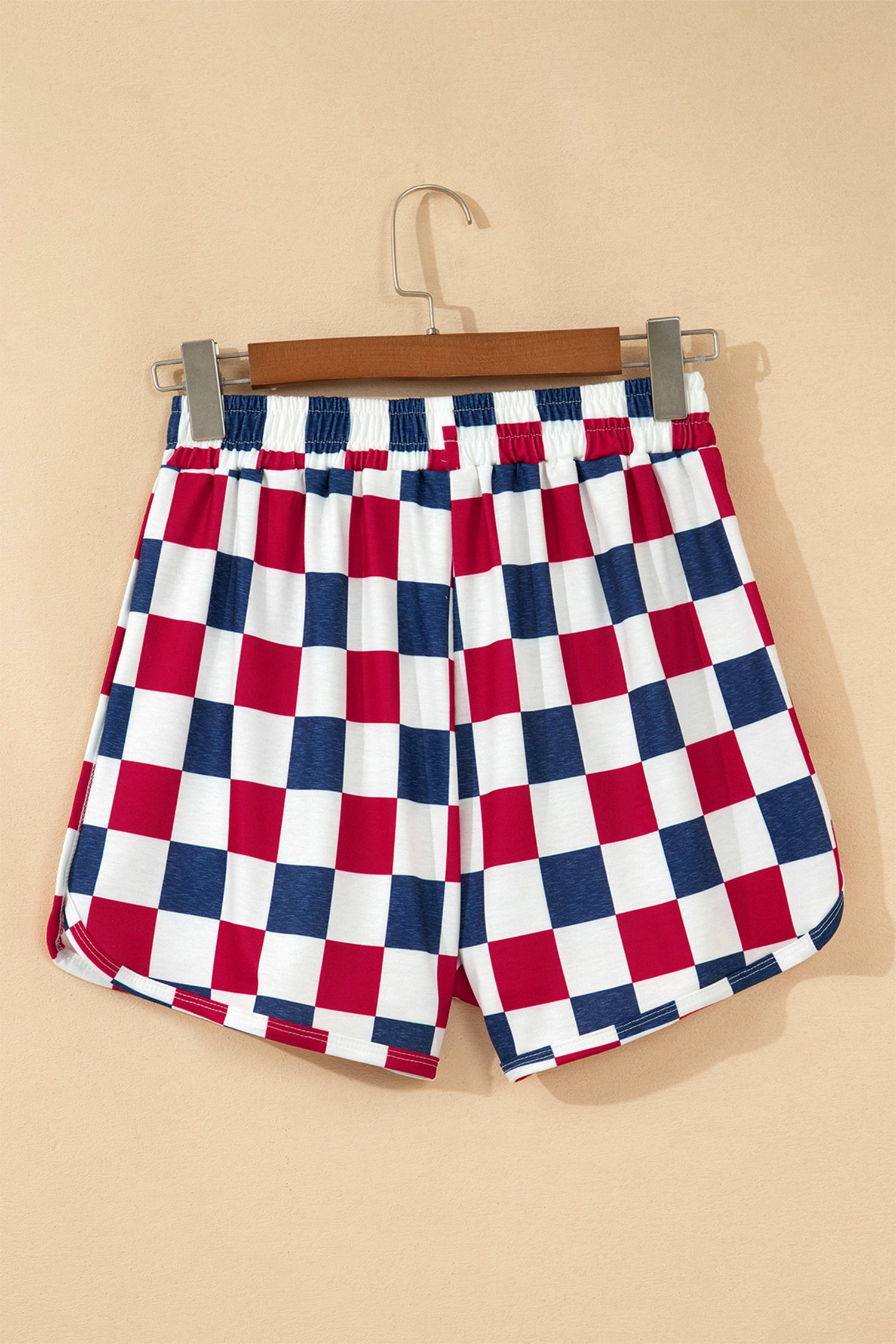 Red Independence Day Checkered Shorts