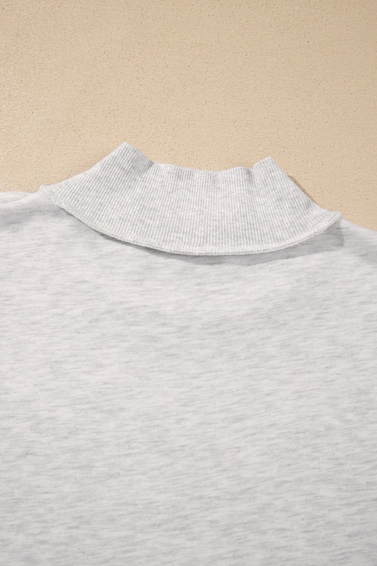 Light Grey High Neck Polka Dot Slogan Printed Baggy Sweatshirt