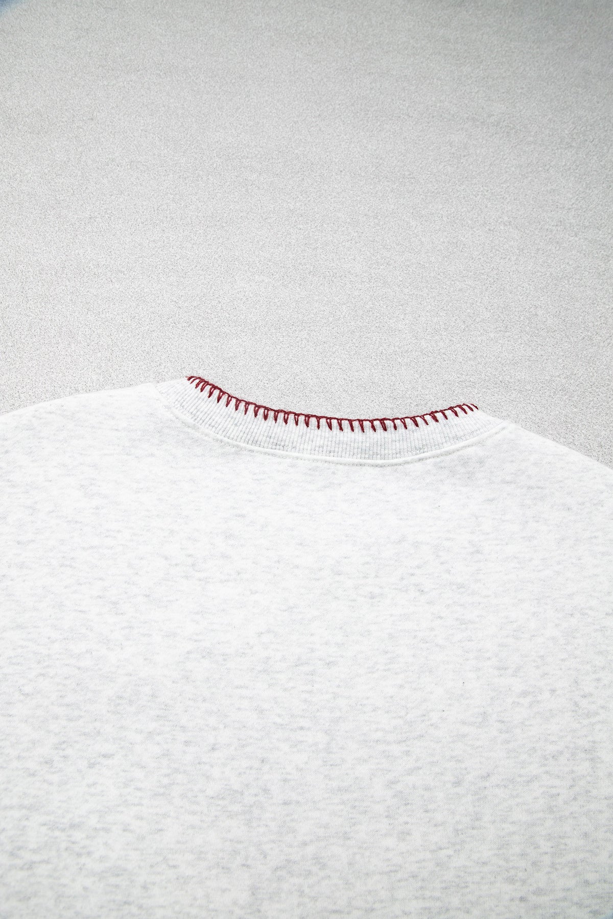 Light Grey Western Print Embroidered Casual Sweatshirt