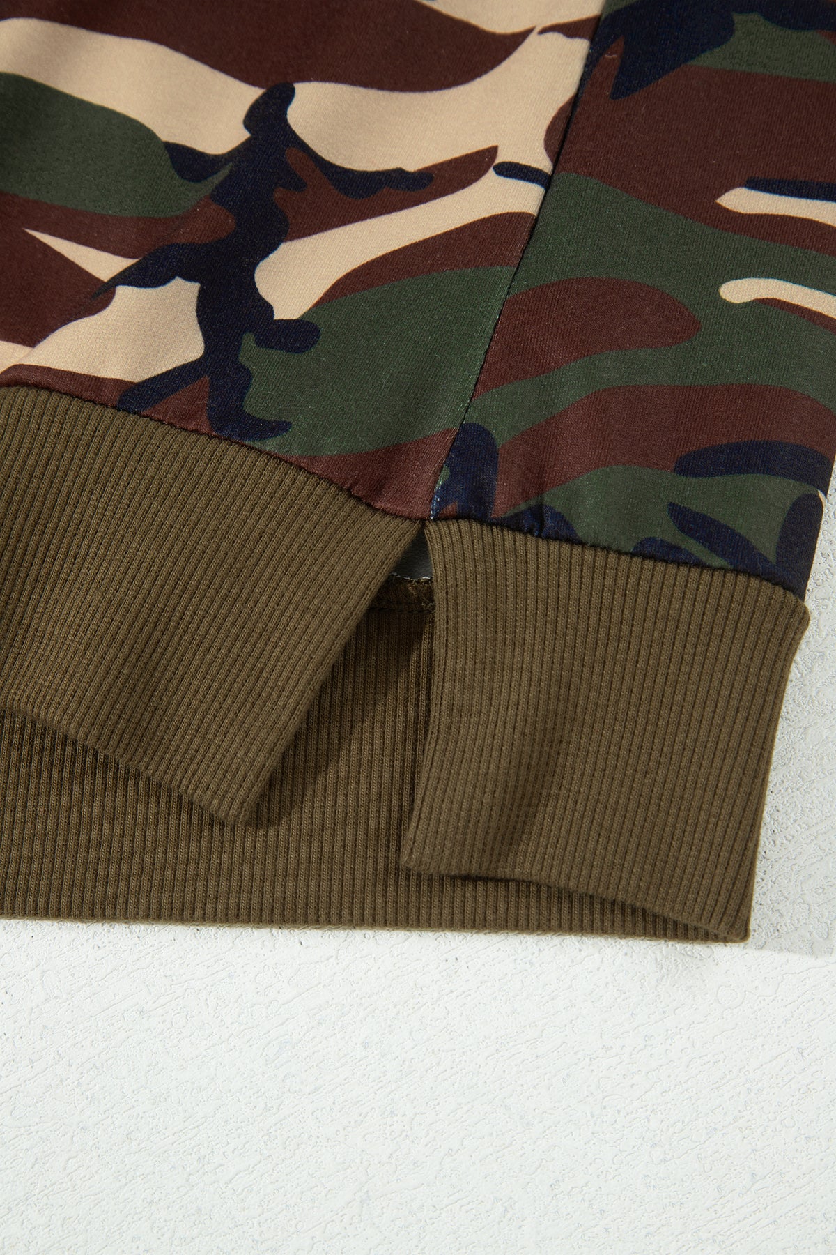 Multicolour Camouflage Print Round Neck Baggy Pullover Sweatshirt