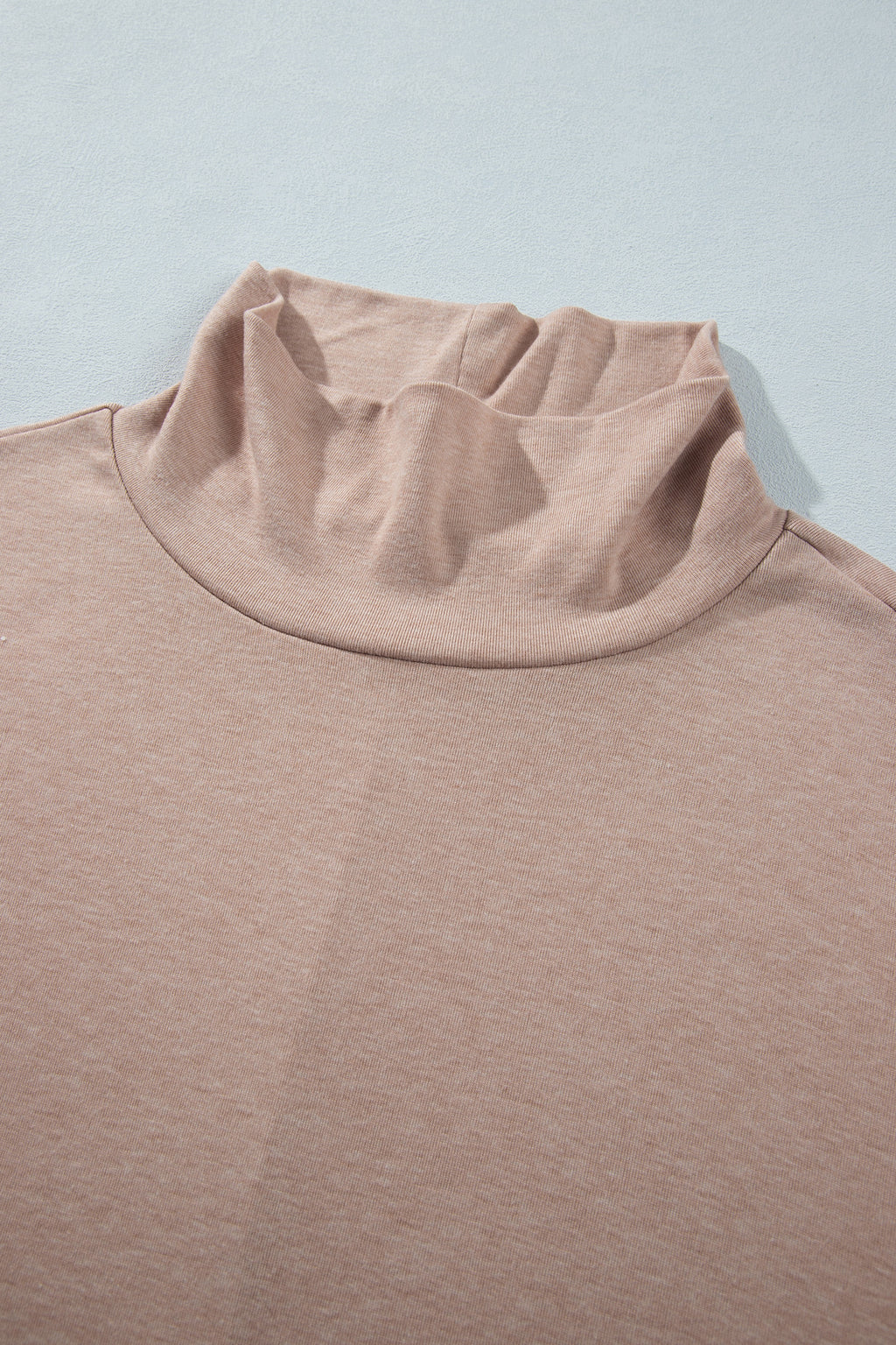 Smoke Gray High Neck Long Sleeve Shift Blouse