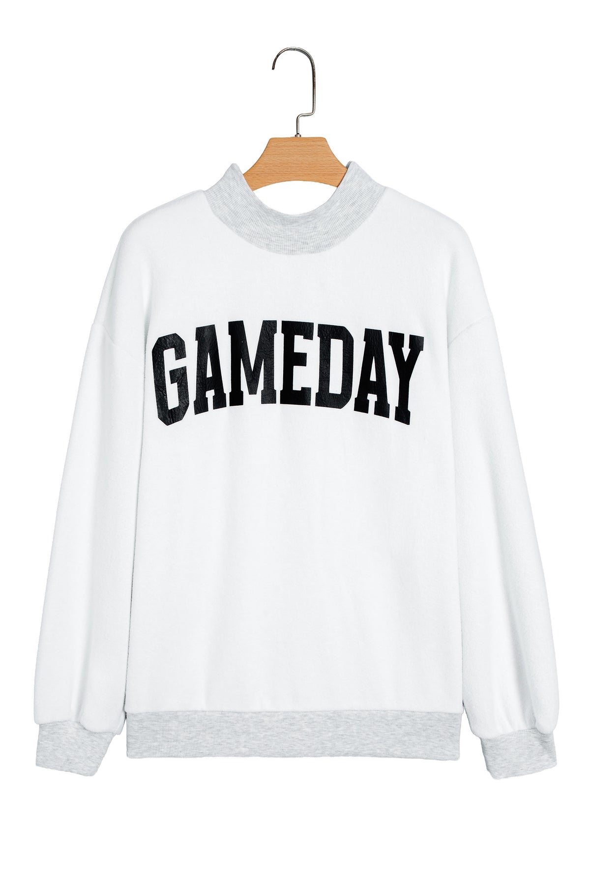 Light Grey High Neck GAMEDAY/ FOOTBALL Double Side Printed Reversible Sweatshirt