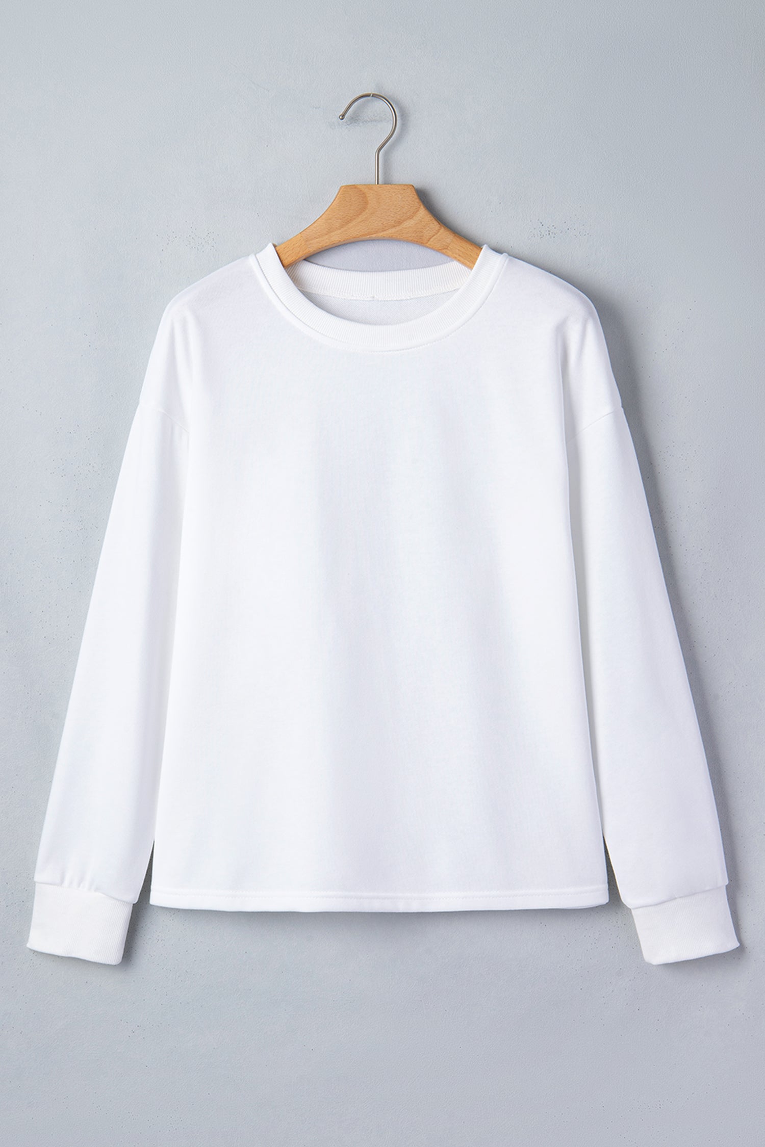 Black Solid Color Dropped Shoulder Long Sleeve Top