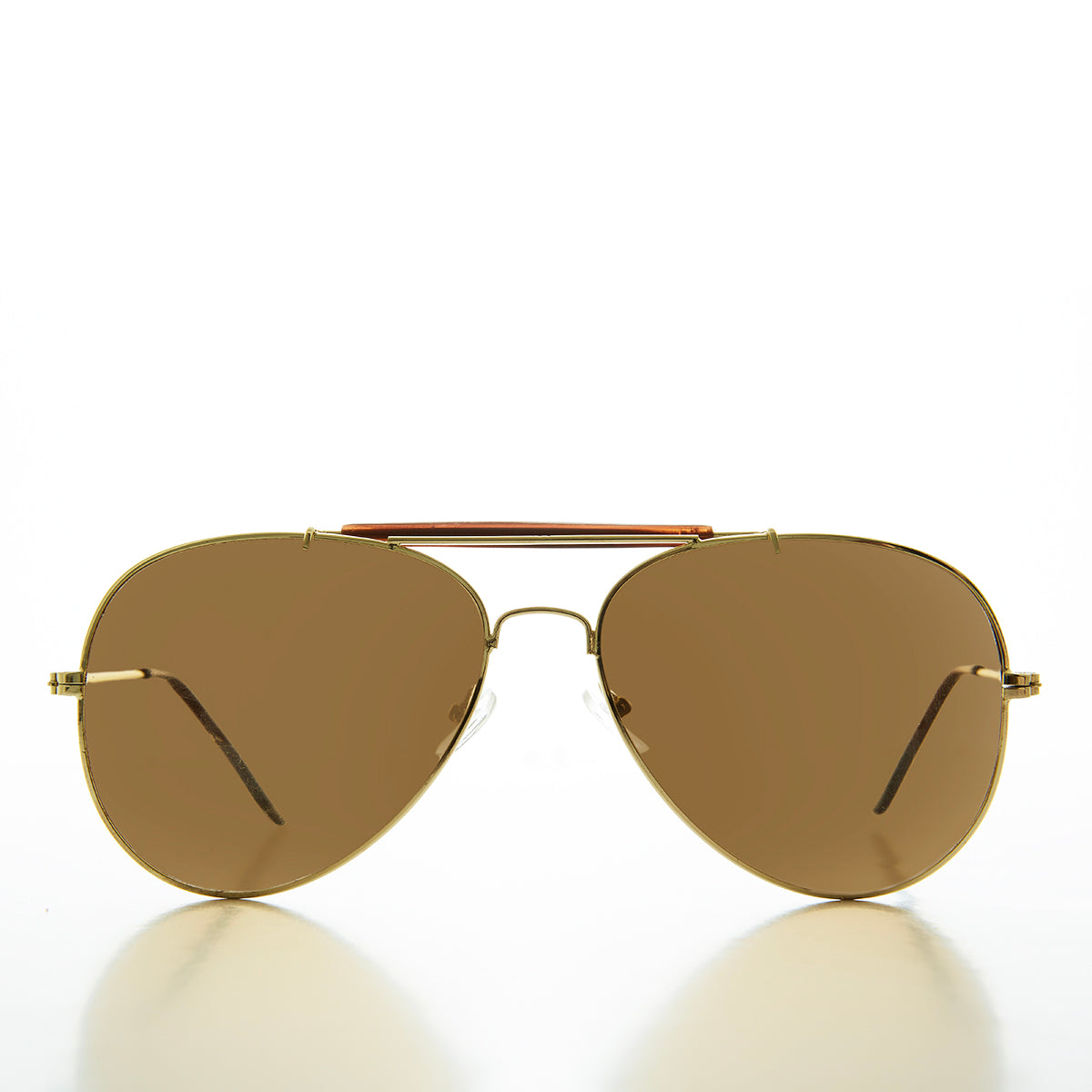 Gold Glass Lens 60mm Aviator Sunglasses - Dino