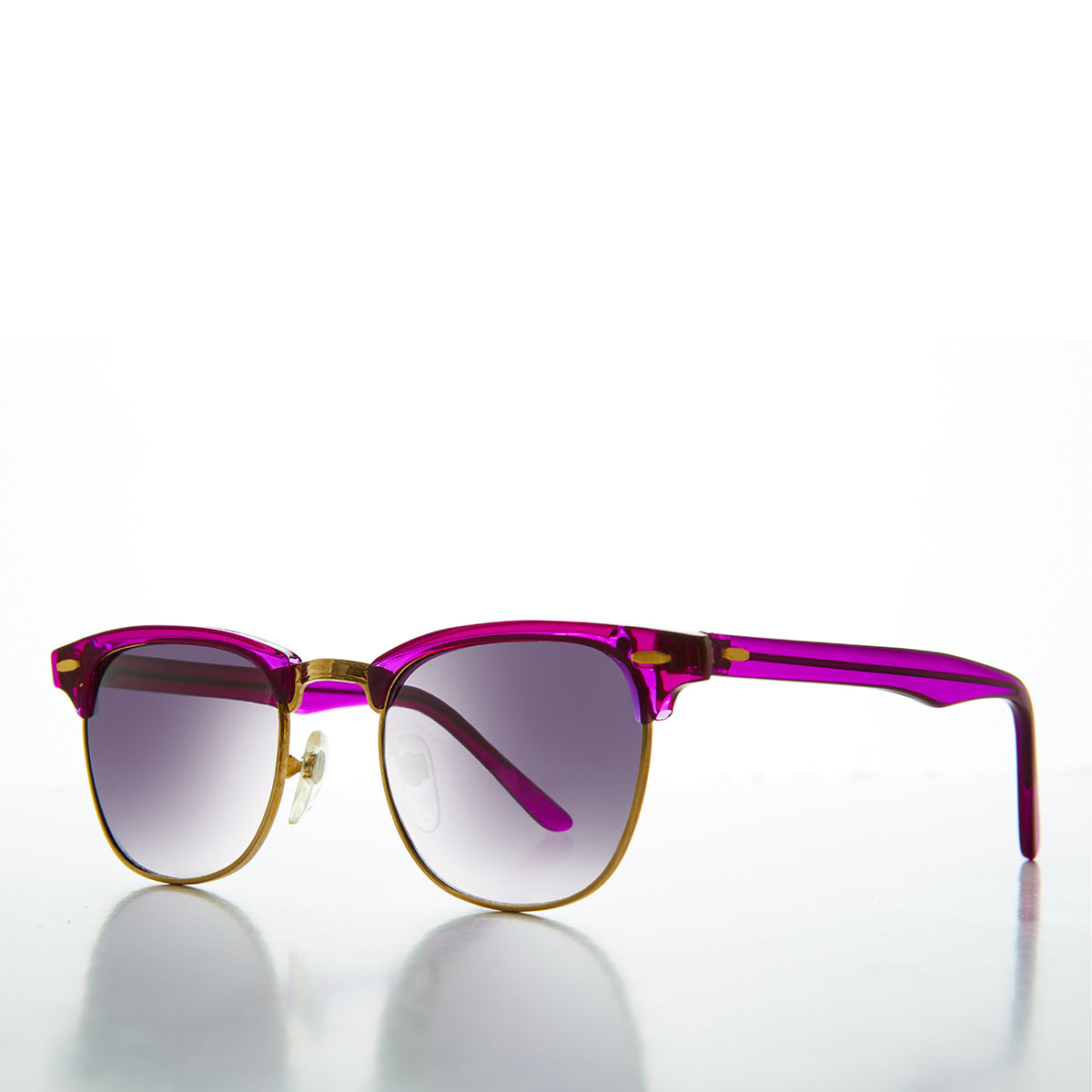 Half Rim Sunglasses with Flash Mirror Lens - Russo