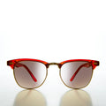 Half Rim Sunglasses with Flash Mirror Lens - Russo