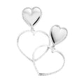 Open Metal Heart Link Dangle Earrings