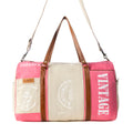 Myra Wandermark Vintage Traveller Bag for Men in pink with leather detail