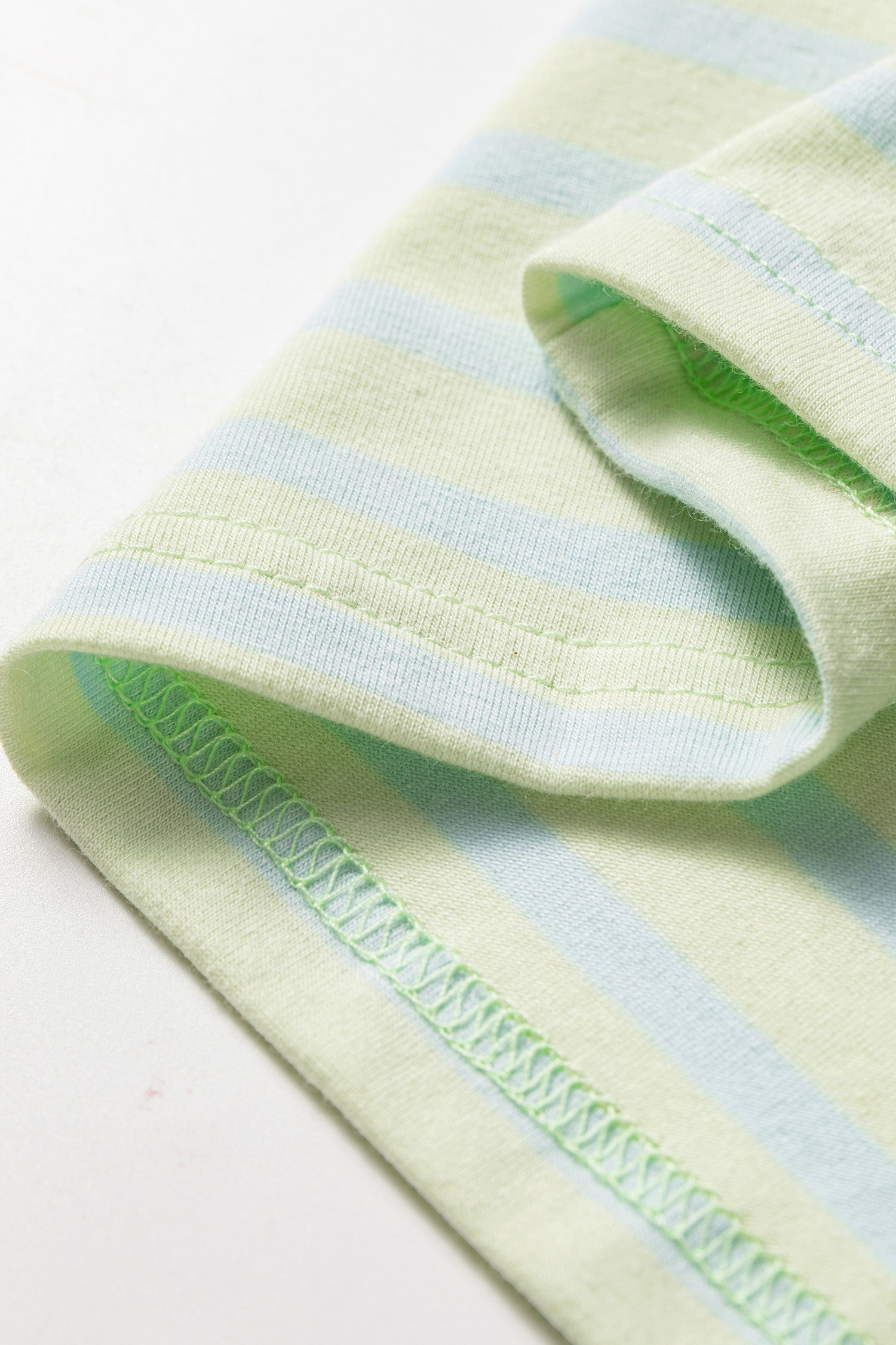 Green Stripe Striped Round Neck Short Sleeve Casual Shift T-Shirt
