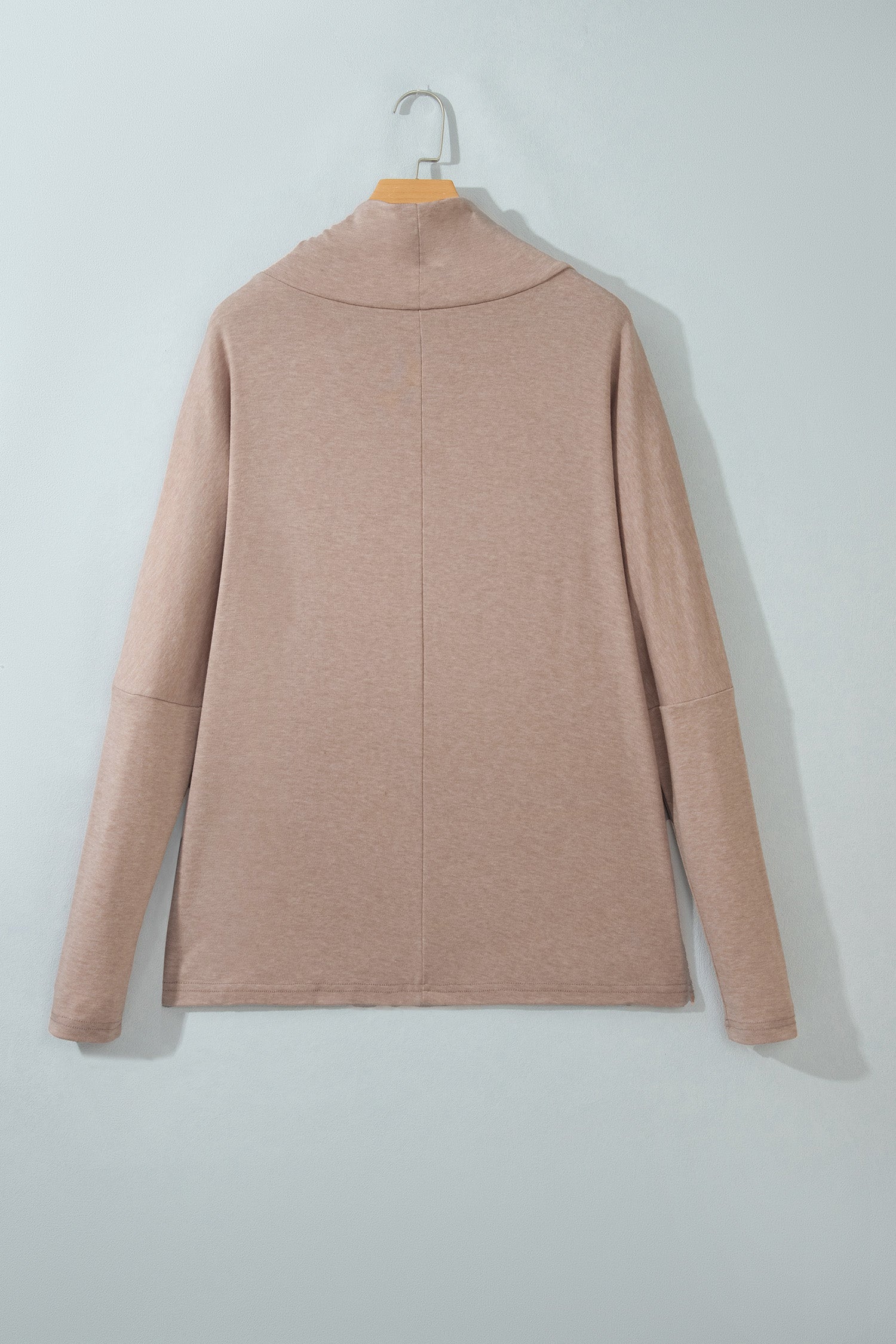 Smoke Gray High Neck Long Sleeve Shift Blouse