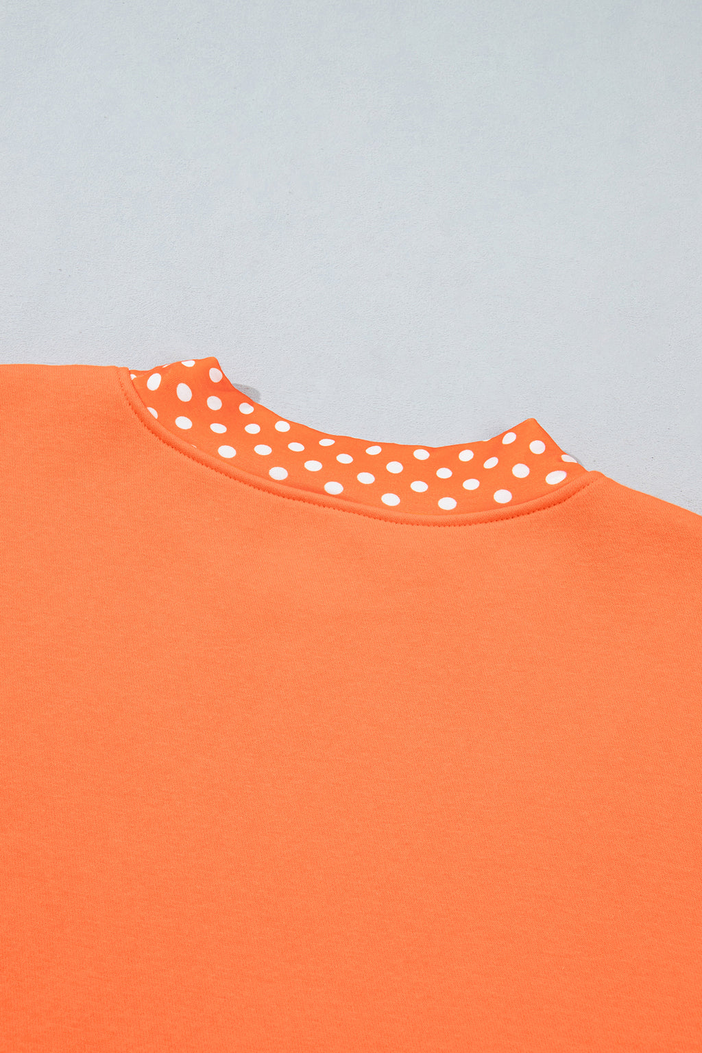 Fiery Red Colorblock Polka Dot Contrast Trim Oversized Sweatshirt