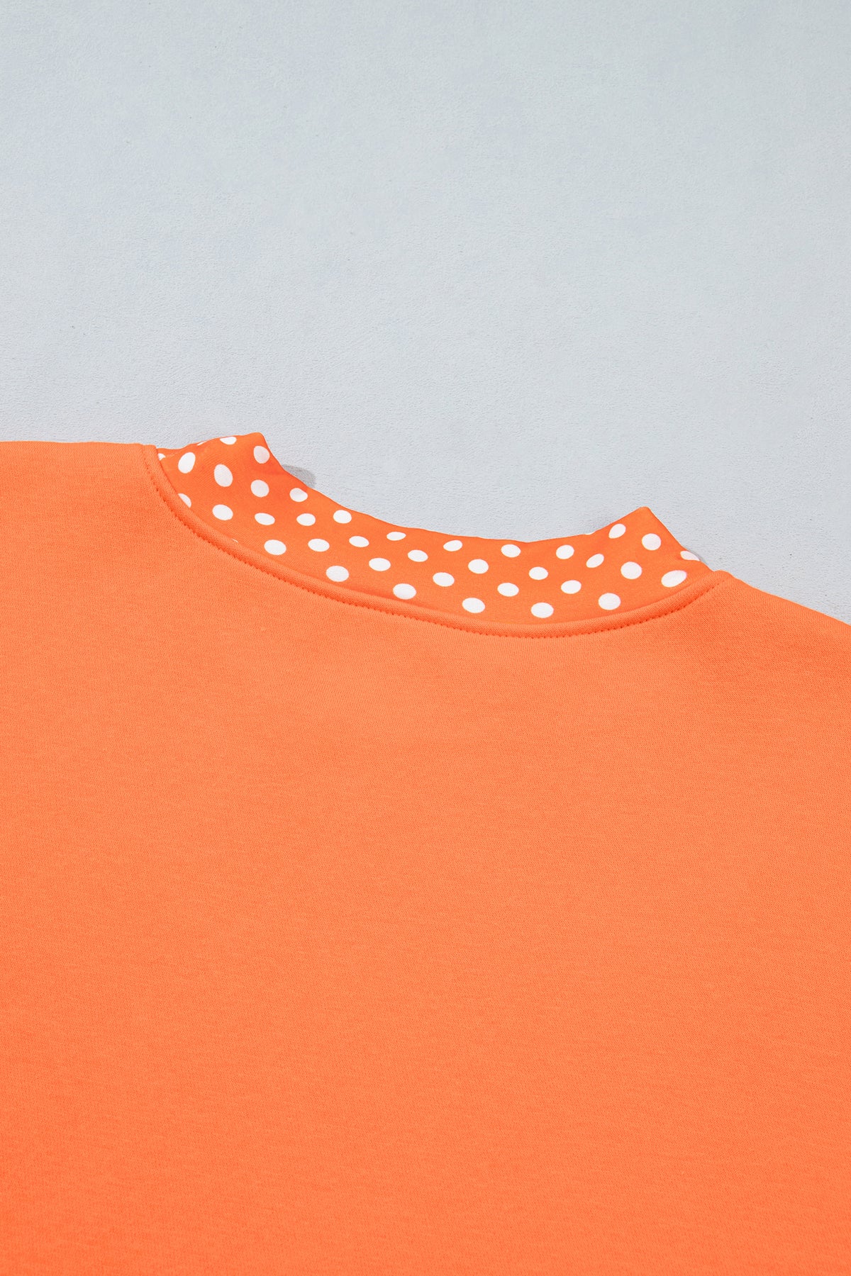 Fiery Red Colorblock Polka Dot Contrast Trim Oversized Sweatshirt