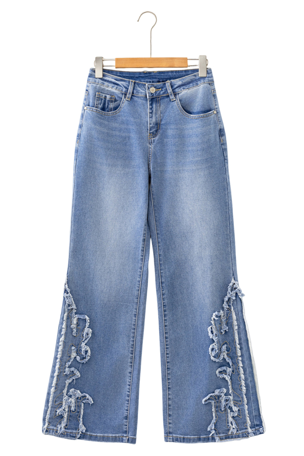 Ashleigh Blue Embroidered Western Print Flare Leg Full Length Jeans