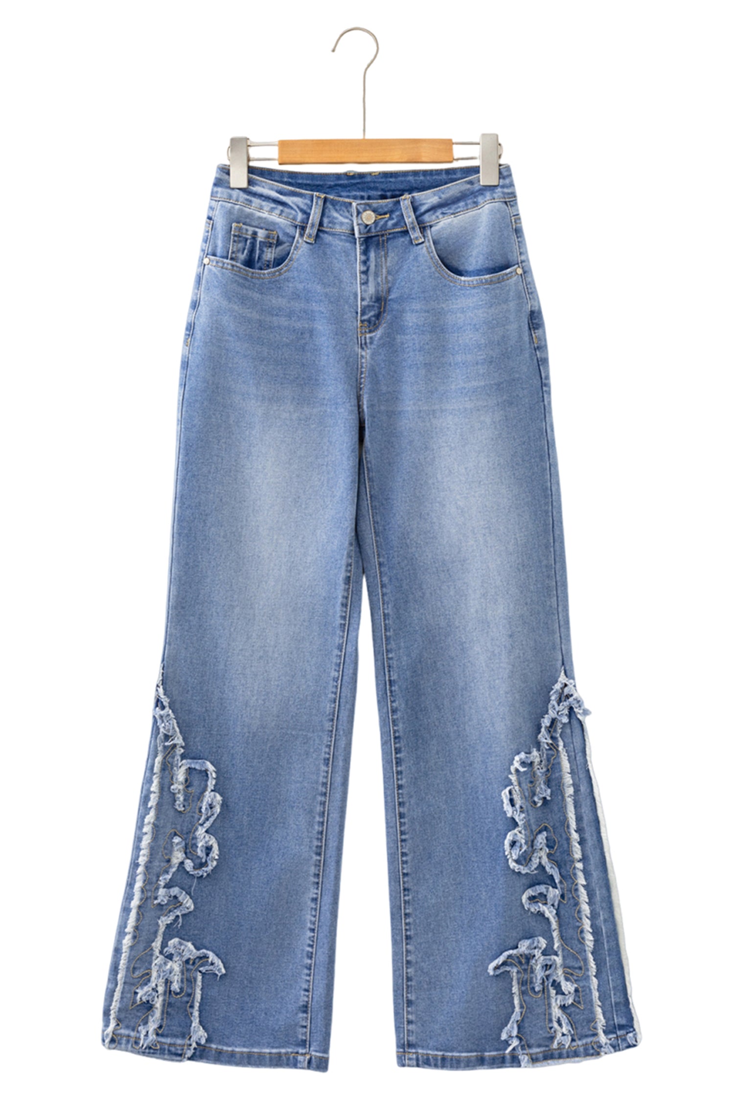 Ashleigh Blue Embroidered Western Print Flare Leg Full Length Jeans