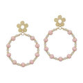 Gold Flower and Pink Wood Drop