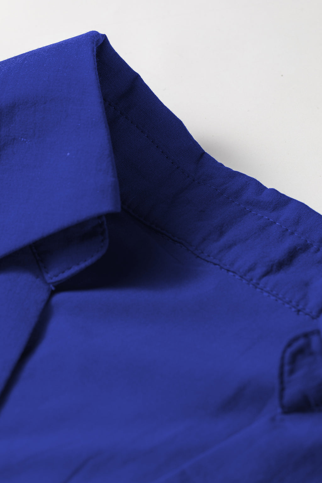 Dark Blue Solid Color Eyelet Embroidered T Shirt Mini Dress