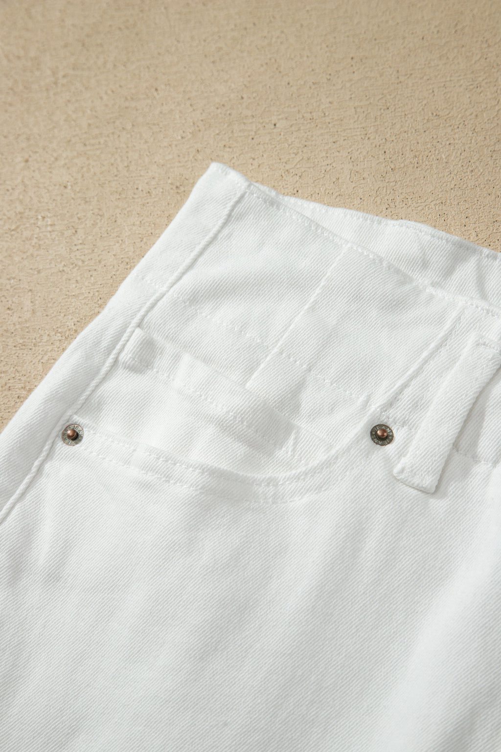 White 2-Button High Waist Wide Leg Jeans