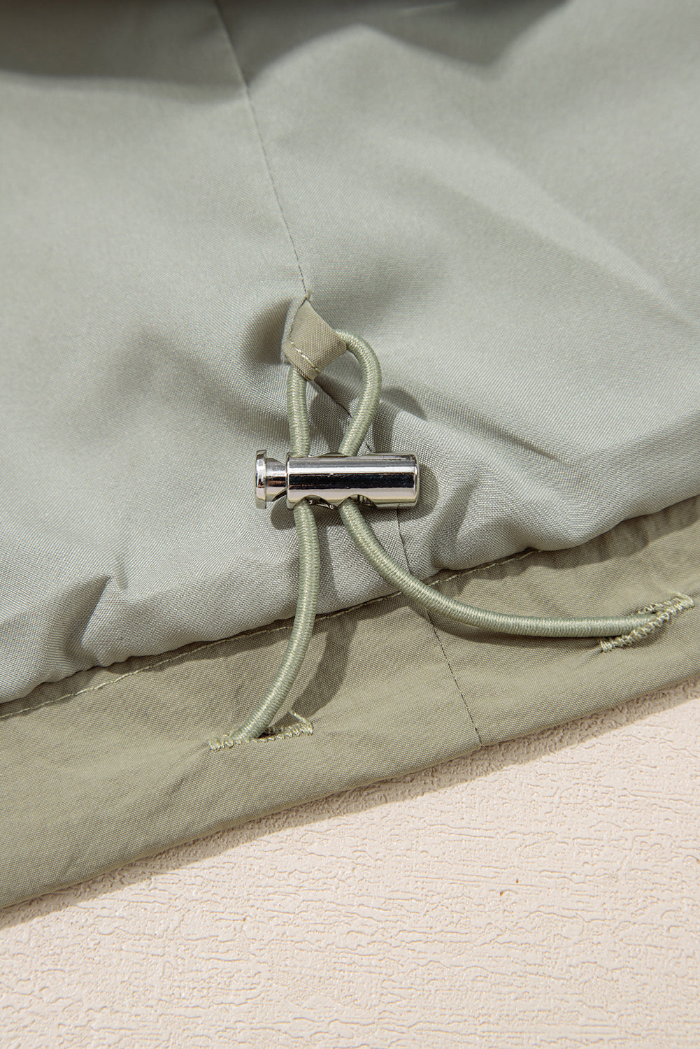 Laurel Green Zipped Pocket Cropped Hooded Utility Jacket