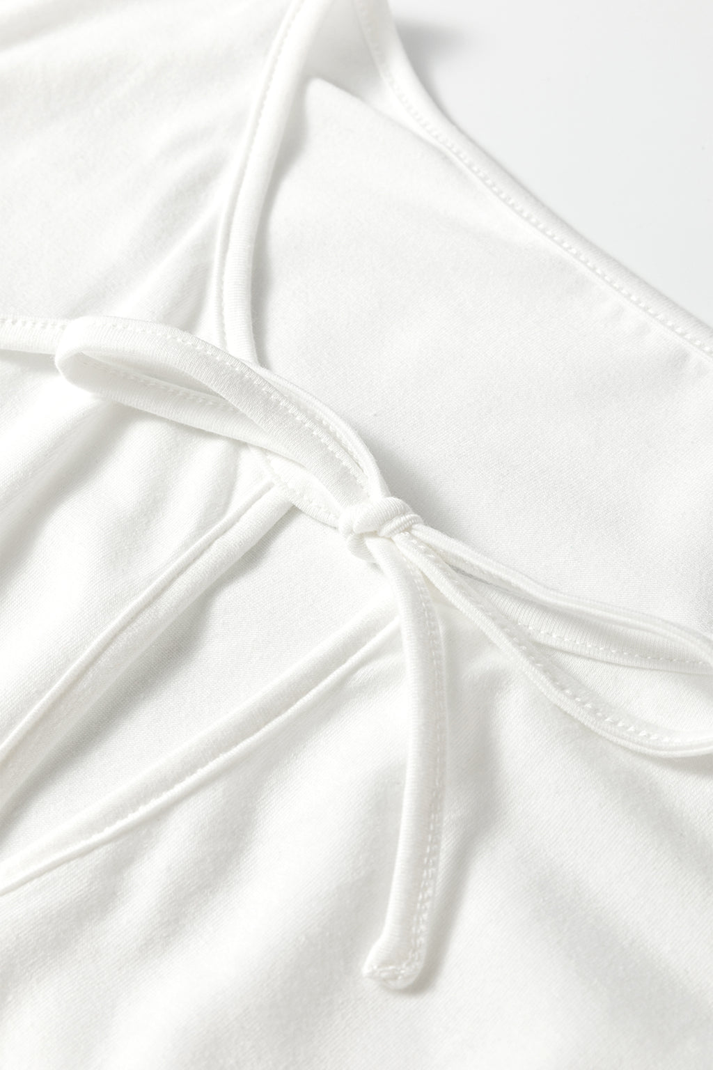 White Plus Size Solid Color Bow Tie Peplum Tank Top